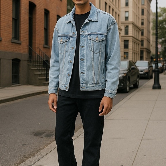 Banana Republic Men's Light Wash Denim Trucker Jacket Size Small Blue - Picture 1 of 4